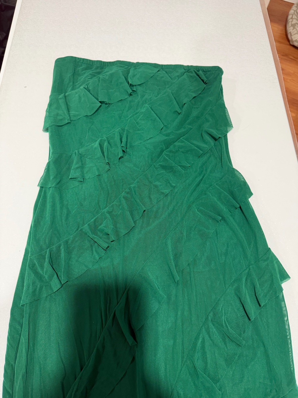 Green Ruffled Maxi Dress - Picture 4 of 4